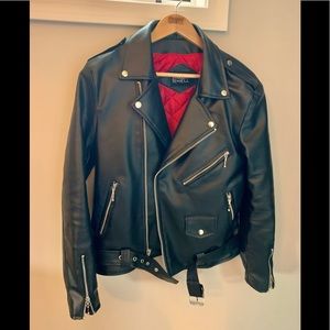 Straight to Hell brand “Commando II” black vegan leather jacket